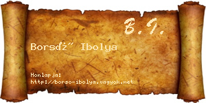 Borsó Ibolya névjegykártya
