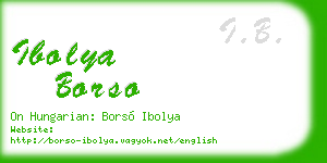 ibolya borso business card